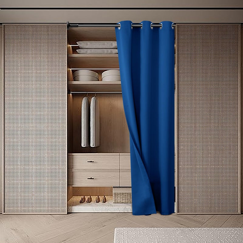 BGment بئسة الستار الأزرق الأزرق الأزرق 80 بوصة الطول لمدخل غرفة نوم الخزانة ستارة الخصوصية الحرارية معزولة معزول الغرفة غرفة مقسم لفصل الغرفة 1 لوحة 34 بوصة - Image 3