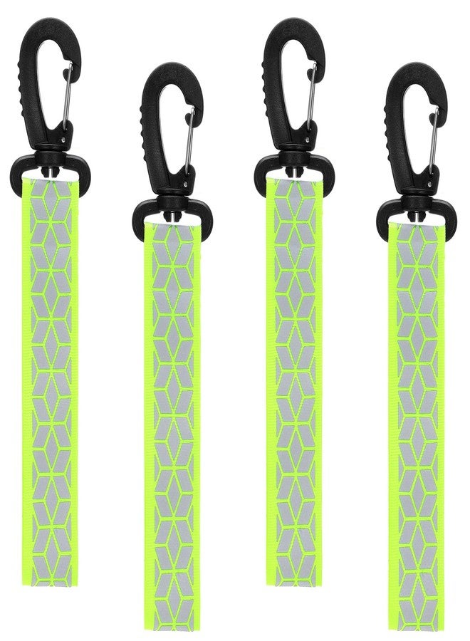 YBEATY 4 PCS Reflective Straps Green Reflective Backpack Tags Safety Reflector Bicycle Pendant Glow in the Dark Keychain for First Aid Bag Clothes Cycling Walking Running Climbing Camping Hiking - Image 1