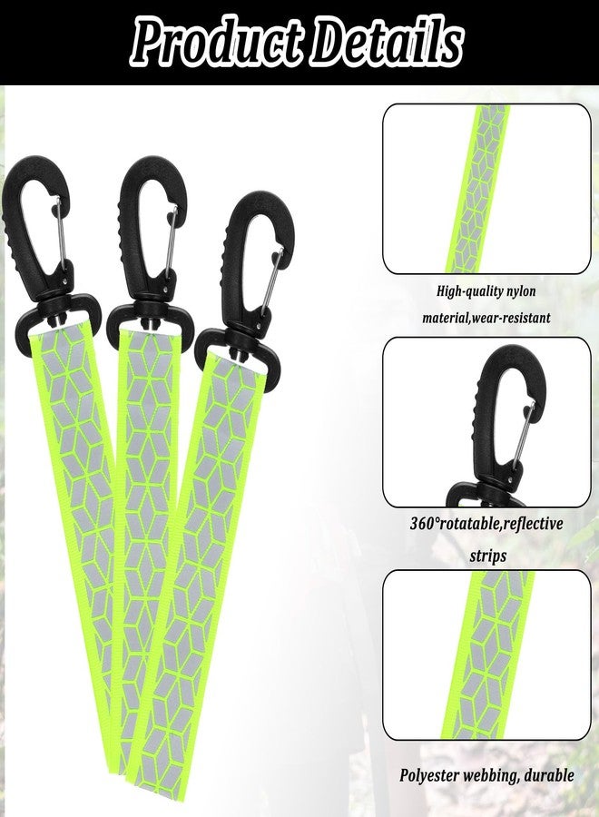 YBEATY 4 PCS Reflective Straps Green Reflective Backpack Tags Safety Reflector Bicycle Pendant Glow in the Dark Keychain for First Aid Bag Clothes Cycling Walking Running Climbing Camping Hiking - Image 3