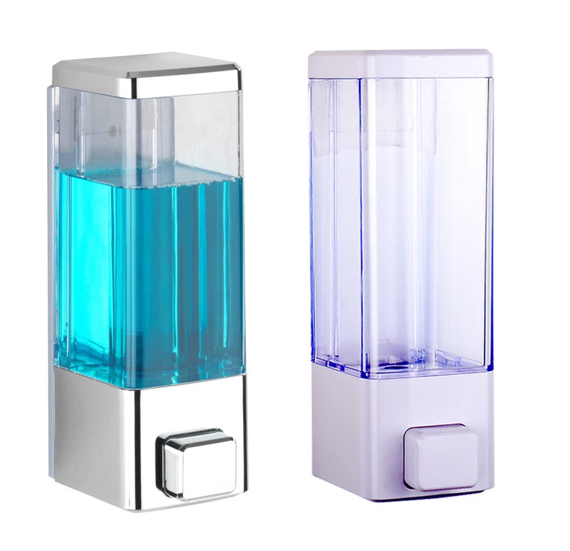 BATH GURU ABS Wall Mounted 350 Ml Soap Shampoo Sanitizer Lotion Gel Dispenser Liquid Handwash Soap Dispenser for Bathroom Kitchen (WC) - Image 1