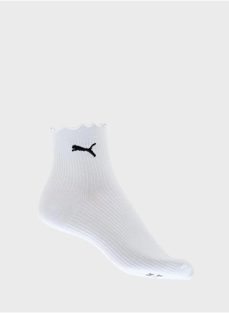 بوما 3 Pack Ruffle Crew Socks