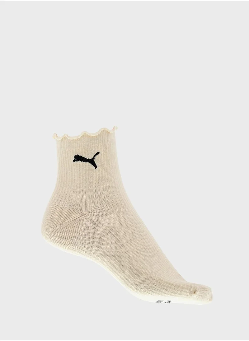 بوما 3 Pack Ruffle Crew Socks