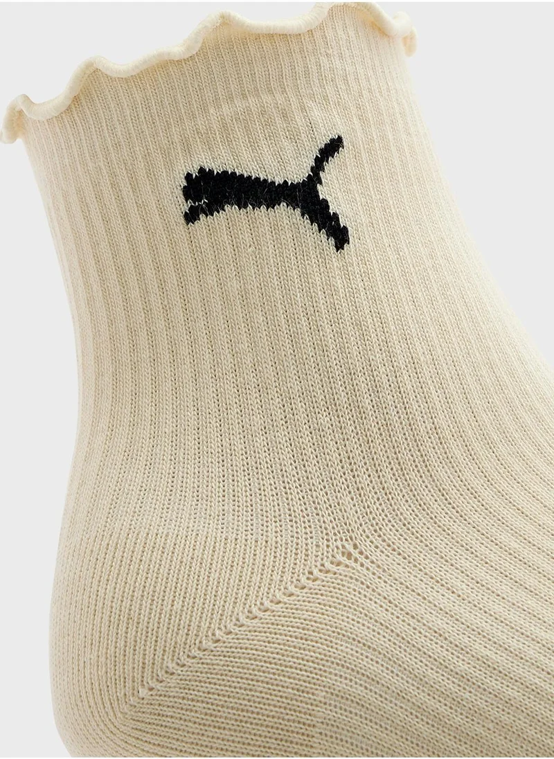 بوما 3 Pack Ruffle Crew Socks
