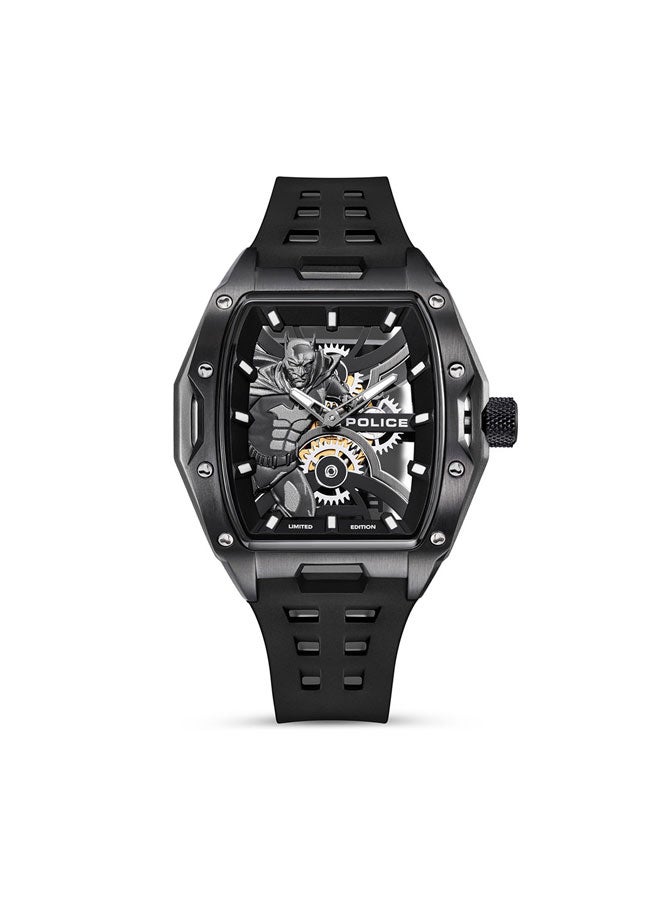 POLICE Men Limited Edition Gotham Black Dial Black Silicone Strap Analog Watch for Men - 44.5mm - Image 1