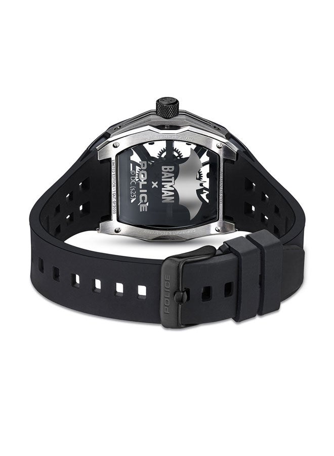 POLICE Men Limited Edition Gotham Black Dial Black Silicone Strap Analog Watch for Men - 44.5mm - Image 3