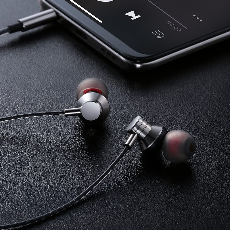 Empsun Wired Earbuds Headphones with Microphone Stereo Bass Earphones Noise Isolation in-Ear Headset Compatible with All Smartphones Tablets iPod IPad MP3 Player That with 3.5 mm Interface(Silver) - Image 4