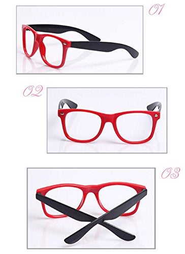Fodattm Set of 6 Kids Children Candy Colour Fashion Cute Glasses Frame Without Lenses Nerdy Retro Glasses Party Supplies (Colour Random) - Image 4