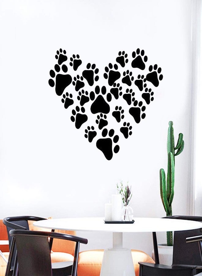 LZYMSZ 60 PCS Dog Paws Wall Decal Vinyl Stickers, Removable Animal Footprint Wall Decoration, Available in 3 Sizes DIY Sticker Mural Sets for Bedroom Living Room Office Playroom Classroom - Image 4