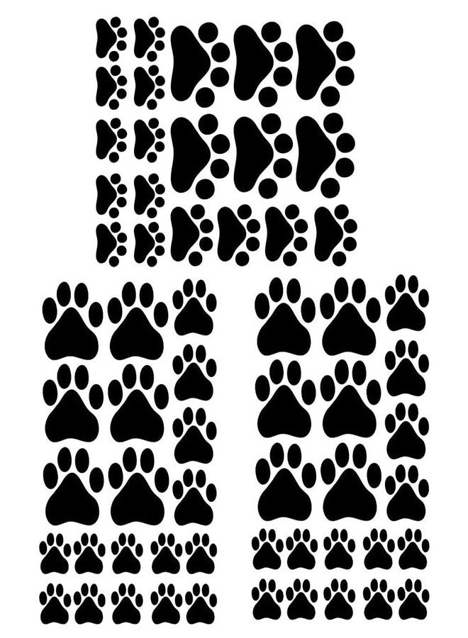 LZYMSZ 60 PCS Dog Paws Wall Decal Vinyl Stickers, Removable Animal Footprint Wall Decoration, Available in 3 Sizes DIY Sticker Mural Sets for Bedroom Living Room Office Playroom Classroom - Image 5