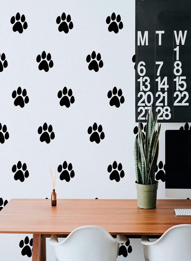 LZYMSZ 60 PCS Dog Paws Wall Decal Vinyl Stickers, Removable Animal Footprint Wall Decoration, Available in 3 Sizes DIY Sticker Mural Sets for Bedroom Living Room Office Playroom Classroom - Image 1