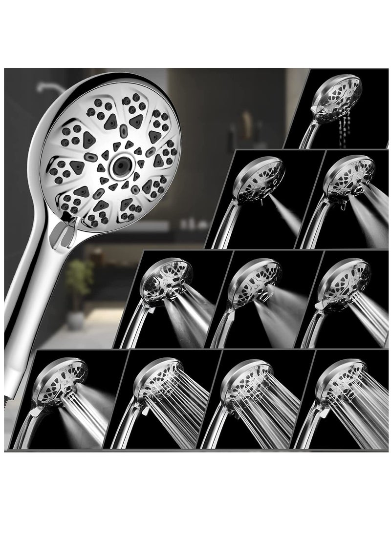 Excefore - Handheld Shower Head with Filter, High Pressure Shower Head with Filter for Hard Water, Voolan 9 Spray Modes Detachable Shower Head with Upgraded Filter Water Softener, Energy Class A+++ - Image 1