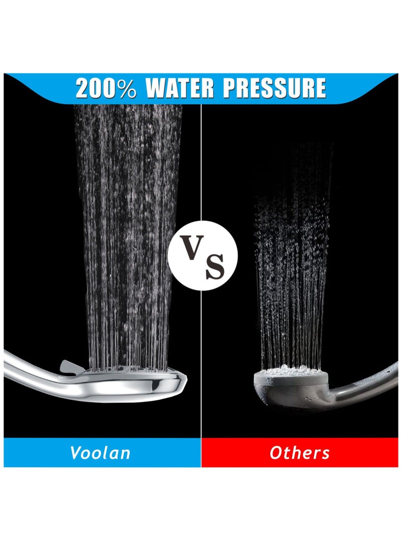 Excefore - Handheld Shower Head with Filter, High Pressure Shower Head with Filter for Hard Water, Voolan 9 Spray Modes Detachable Shower Head with Upgraded Filter Water Softener, Energy Class A+++ - Image 1