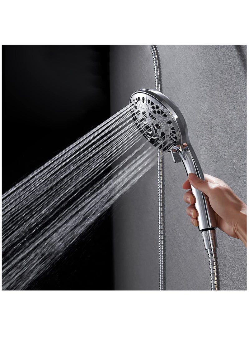 Excefore - Handheld Shower Head with Filter, High Pressure Shower Head with Filter for Hard Water, Voolan 9 Spray Modes Detachable Shower Head with Upgraded Filter Water Softener, Energy Class A+++ - Image 1