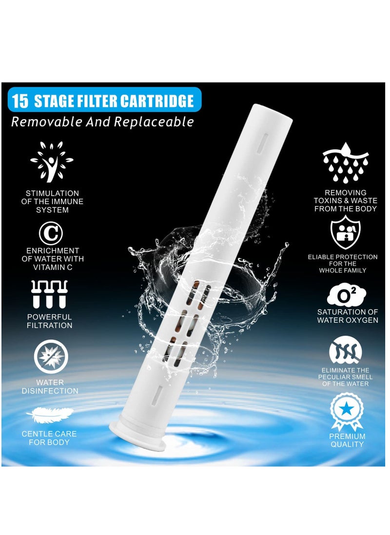 Excefore - Handheld Shower Head with Filter, High Pressure Shower Head with Filter for Hard Water, Voolan 9 Spray Modes Detachable Shower Head with Upgraded Filter Water Softener, Energy Class A+++ - Image 1