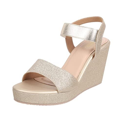 Metro Women Gold Wedge Heel Fashion Sandal UK/8 EU/41 (34-95) - Image 1