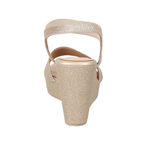 Metro Women Gold Wedge Heel Fashion Sandal UK/8 EU/41 (34-95) - Image 3