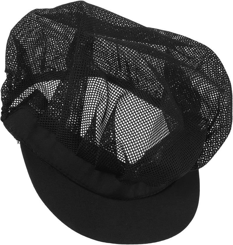 Alipis Chef Hat Mesh Cap Adjustable Breathable Black Full Mesh Food Service Hair Cover Work Cap for Kitchen Staff Women Men - Image 1