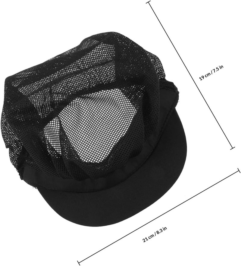 Alipis Chef Hat Mesh Cap Adjustable Breathable Black Full Mesh Food Service Hair Cover Work Cap for Kitchen Staff Women Men - Image 2