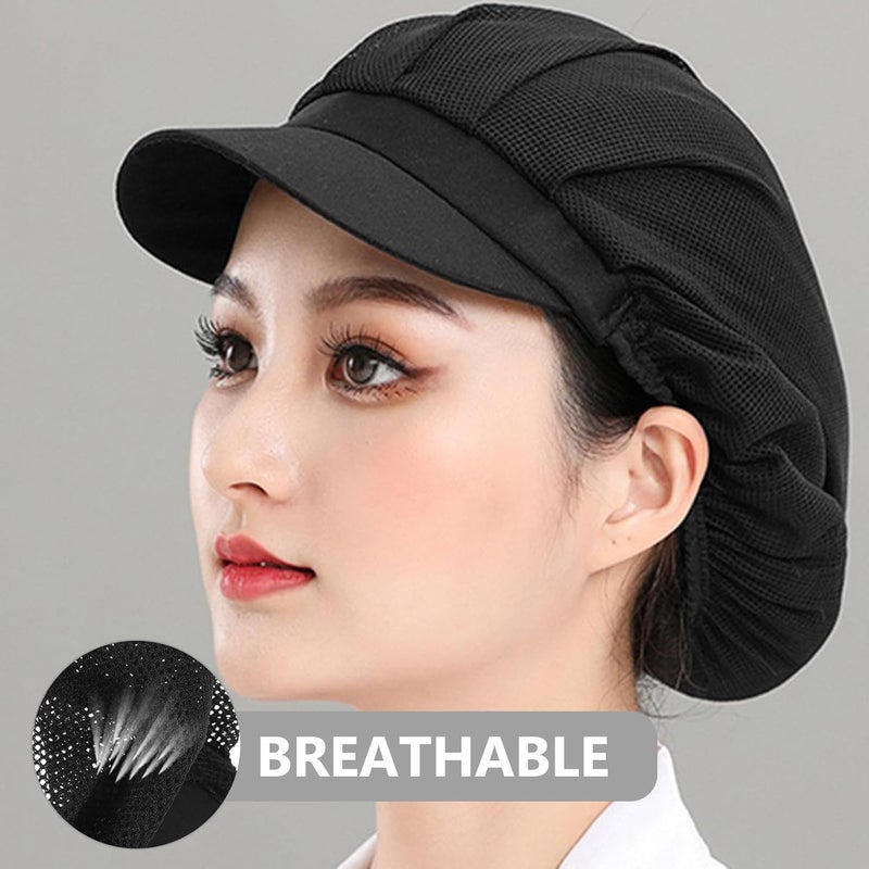 Alipis Chef Hat Mesh Cap Adjustable Breathable Black Full Mesh Food Service Hair Cover Work Cap for Kitchen Staff Women Men - Image 5