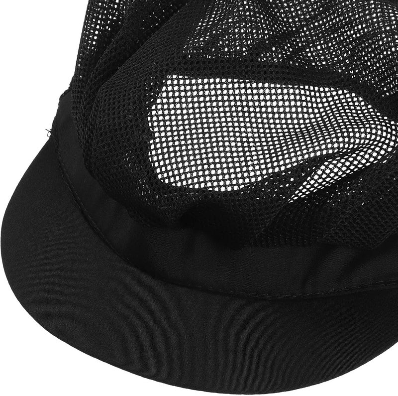 Alipis Chef Hat Mesh Cap Adjustable Breathable Black Full Mesh Food Service Hair Cover Work Cap for Kitchen Staff Women Men - Image 3