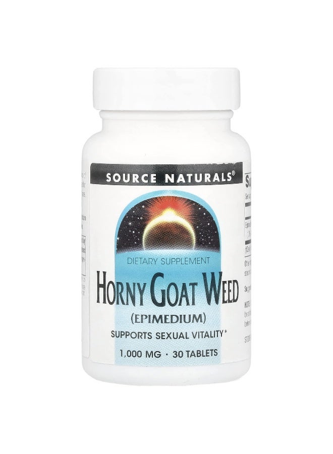 Source Naturals Source Naturals, Horny Goat Weed, 1,000 mg, 30 Tablets  - Image 1