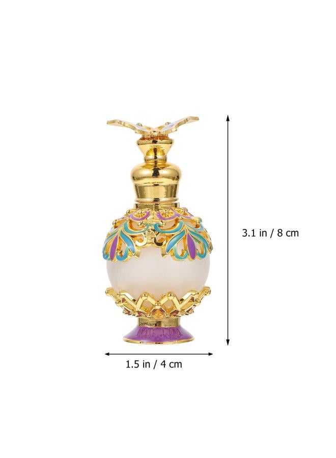 Lurrose زجاجات عطر كريستال قابلة لإعادة التعبئة زجاجة عطر زجاجية زجاجة قطارة للزيوت الأساسية حاويات عطر للهدايا ديكور المنزل 15 مل - Image 2