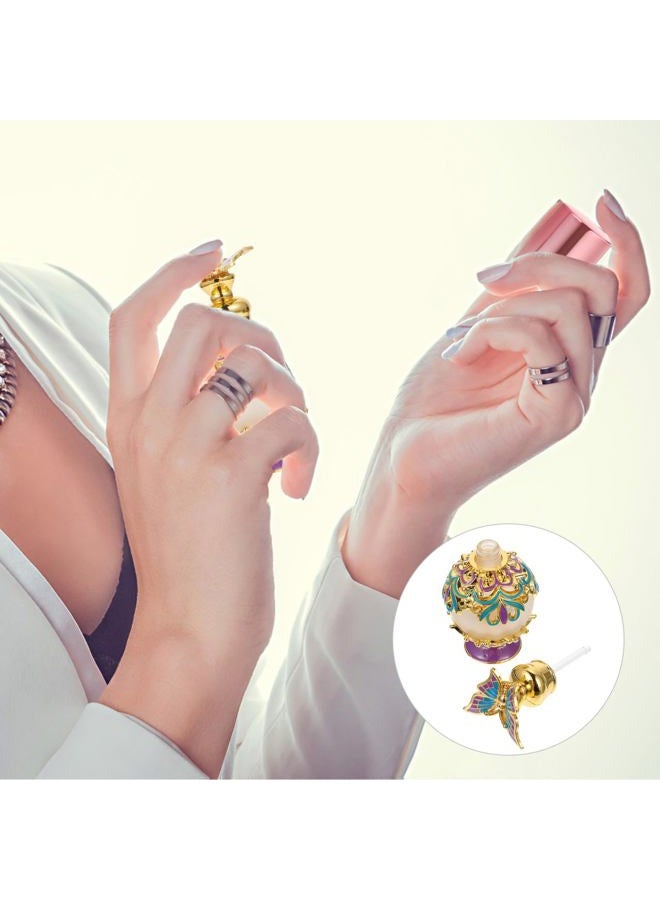 Lurrose زجاجات عطر كريستال قابلة لإعادة التعبئة زجاجة عطر زجاجية زجاجة قطارة للزيوت الأساسية حاويات عطر للهدايا ديكور المنزل 15 مل - Image 5