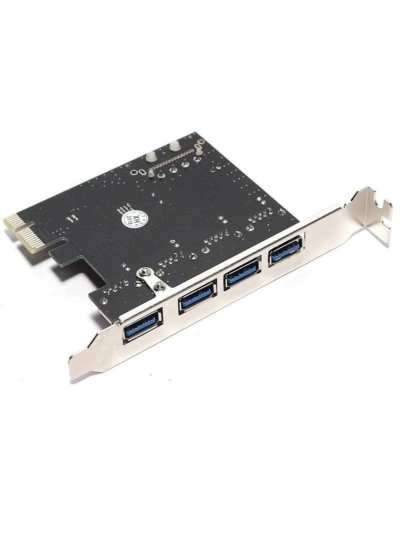 بطاقة PCI اكسبرس 4 منافذ USB 3.0 مع موصل طاقة 5 فولت 4 دبابيس بسرعة تصل إلى 5 جيجابايت في الثانية من ميشيف