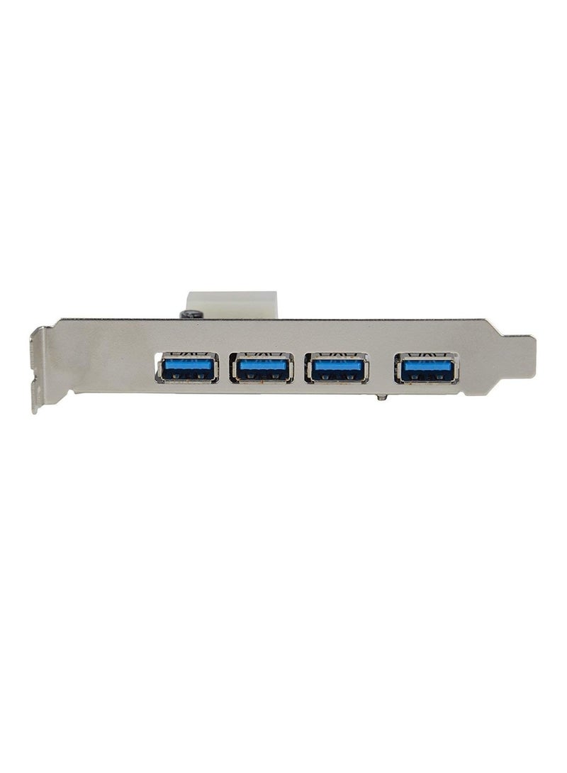 بطاقة PCI اكسبرس 4 منافذ USB 3.0 مع موصل طاقة 5 فولت 4 دبابيس بسرعة تصل إلى 5 جيجابايت في الثانية من ميشيف