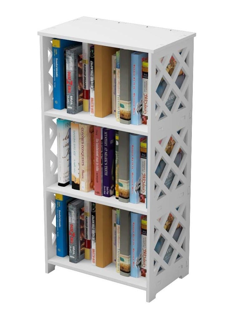 تي بي جي بي مكتبة، رف كتب صغير بثلاث طبقات للأطفال، منظم كتب مفتوح، رف عرض لغرفة النوم وغرفة المعيشة والحمام والمكتب، أبيض - Image 4