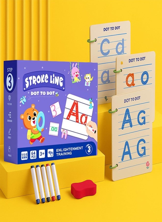Sakuya Boost Your Child’s Early Learning with This 64-Page Stroke Line Tracing Book – Includes Alphabet, Numbers, Mazes, and Dot-to-Dot Games with 4 Colorful Pens and Eraser - Image 1