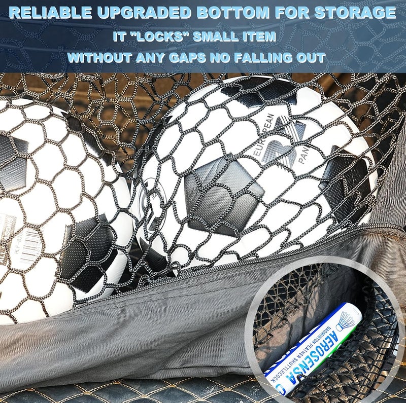 Omocyra شبكة أمتعة متوافقة مع شيفروليه تاهو، جي إم سي يوكون جديدة 2024 2023 2022 2021 2020 2019 2018 2017 2016 2015 SUV مطورة نمط الظرف صندوق الأمتعة بريميير شبكة الباب الخلفي للسيارة - Image 3