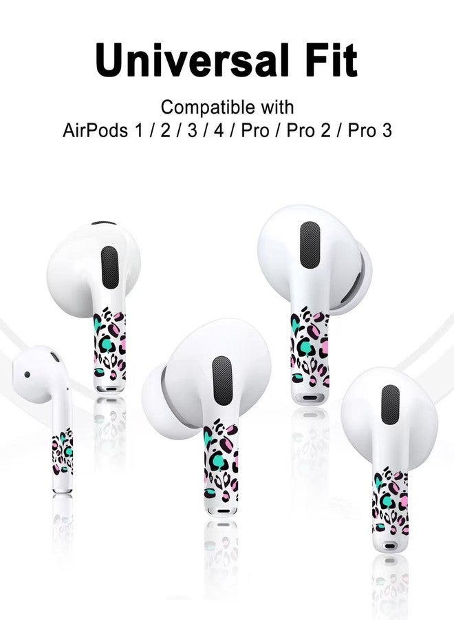 RockMax Universal Skin for AirPods Pro 3/Pro 2/Pro, Cute Stickers Also Fits to AirPod 1/2/3/4, Leopard Print Wrap for Women and Girls, Easy to Identify, Case-Friendly - Image 4