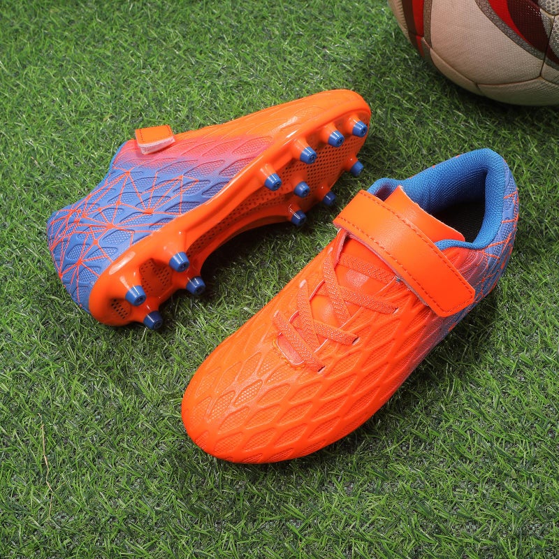 Skerxut Soccer Cleats, Kids Firm Ground Football Shoes, Boys Girls Athletic Outdoor (Orange, Toddler, 10, Numeric, US Footwear Size System, Medium) - Image 4