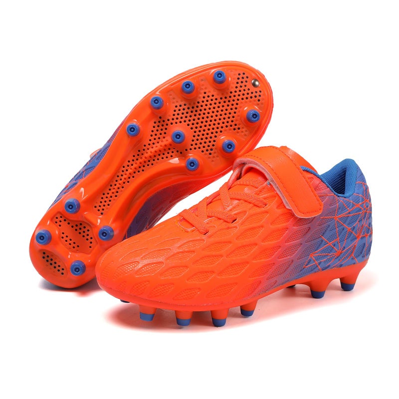 Skerxut Soccer Cleats, Kids Firm Ground Football Shoes, Boys Girls Athletic Outdoor (Orange, Toddler, 10, Numeric, US Footwear Size System, Medium) - Image 2