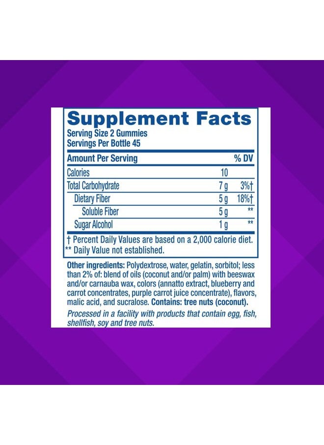 Vitafusion Fiber Well Sugar Free Fiber Supplement, Peach, Strawberry And Blackberry Flavored Supplements, 90 Count  - Image 4