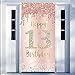 Excelloon Happy 13th Birthday Door Banner Backdrop Decorations for Girls Pink Rose Gold 13 Birthday Party Door Cover Sign Supplies Thirteenth Year Old Birthday Poster Background Photo Booth Props Decor - Image 3