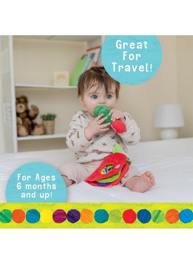 Kids Preferred KIDS PREFERRED Eric Carle Very Hungry Caterpillar Activity Apple and Plush - Crinkle Texture Inside and Attached Leaf Teether - Hanging Loop for On The Go Fun - Image 3