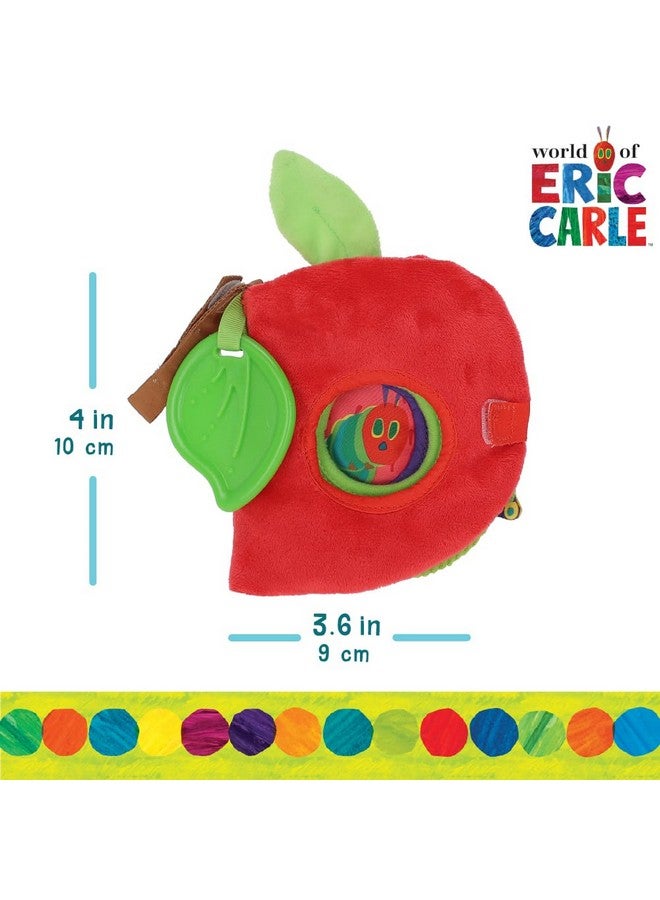 Kids Preferred KIDS PREFERRED Eric Carle Very Hungry Caterpillar Activity Apple and Plush - Crinkle Texture Inside and Attached Leaf Teether - Hanging Loop for On The Go Fun - Image 4