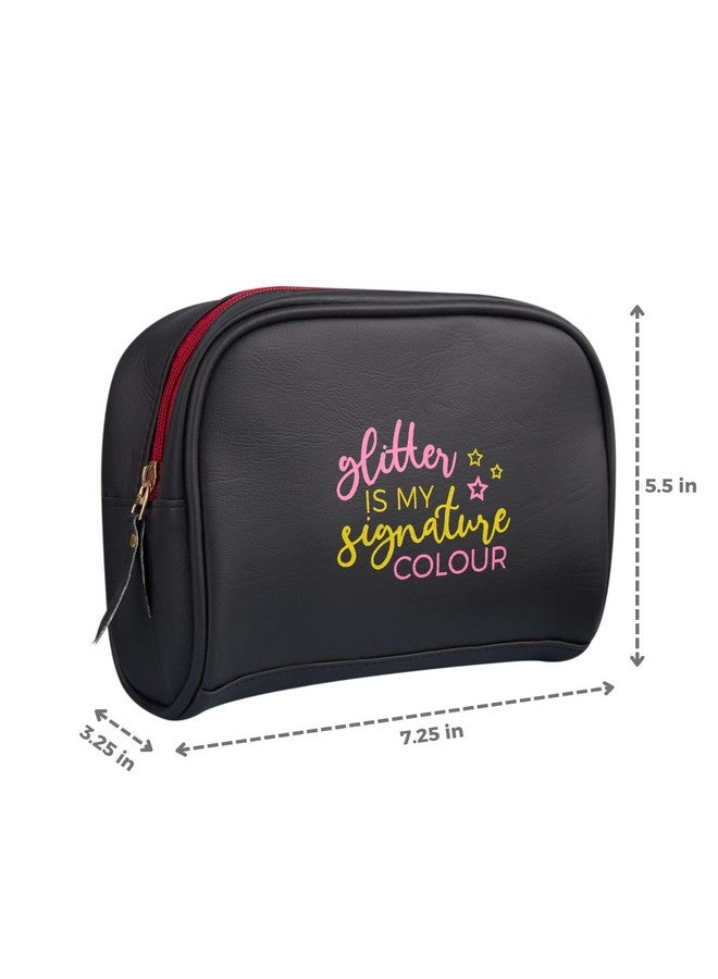 DOODLE Multifunctional Cosmetic Pouch|Pouch for Girls|Travel Pouch|Large Capacity (Glitter Love) - Image 3