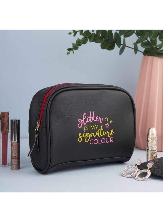 DOODLE Multifunctional Cosmetic Pouch|Pouch for Girls|Travel Pouch|Large Capacity (Glitter Love) - Image 2