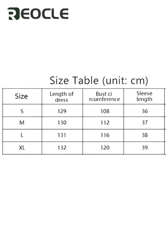 REOCLE Women's Maxi Dress with Elegant Print Casual Half Sleeves Dresses V-neck Large Skirt Dress Summer Plus Size Beachwear Long Dress  - Image 5