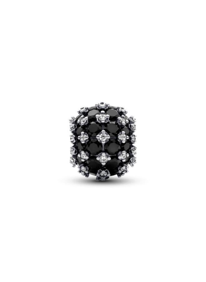 PANDORA Sparkling Pavé Round Black Charm - Image 2