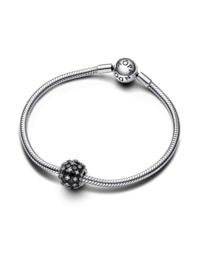 PANDORA Black Sparkling Pavé Round Black Charm for Women | Best Price UAE