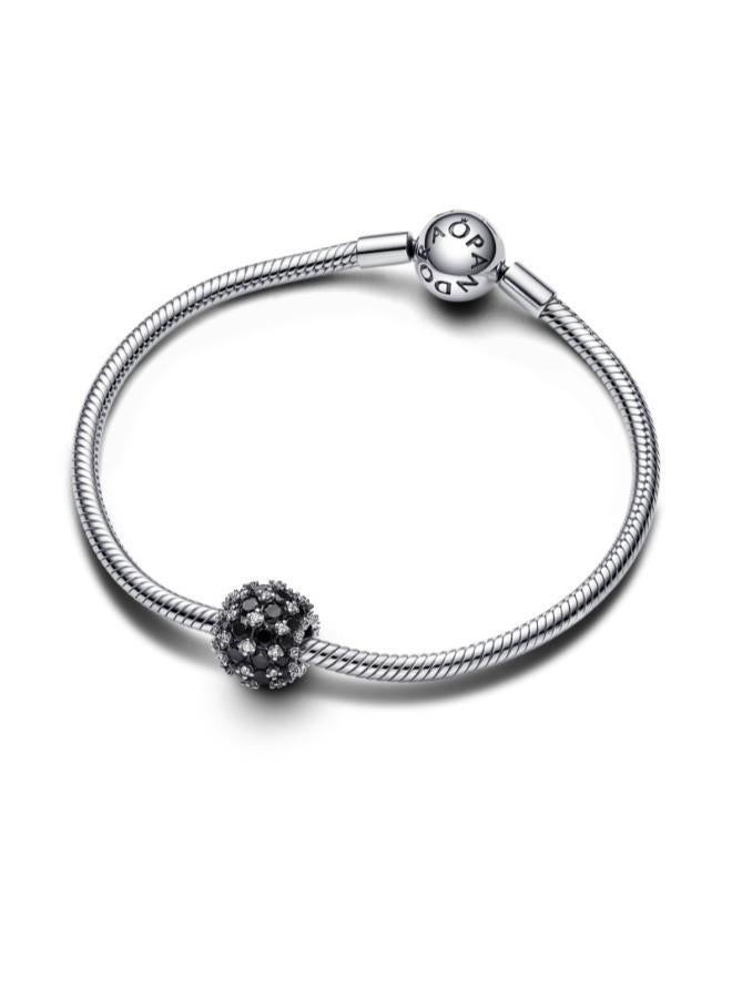 PANDORA Sparkling Pavé Round Black Charm - Image 3