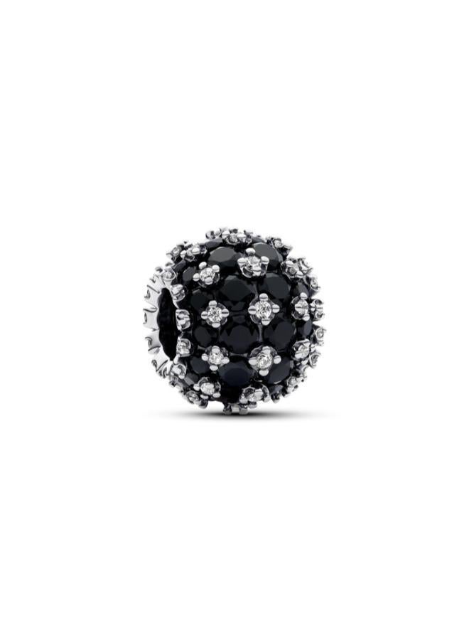 PANDORA Sparkling Pavé Round Black Charm - Image 1