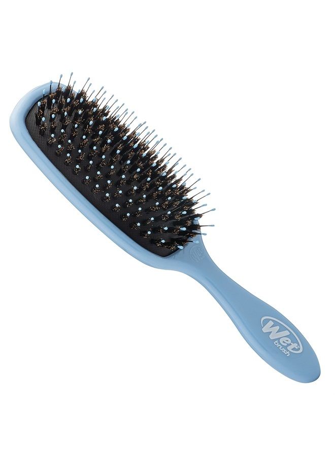 Wet Brush فرشاة تحسين اللمعان، سماء - فرشاة فك تشابك الشعر بشعيرات فائقة النعومة، مشبعة بزيت الأركان الطبيعي، لفك تشابك الشعر اللامع وتنعيمه، رطب أو جاف، لجميع أنواع الشعر