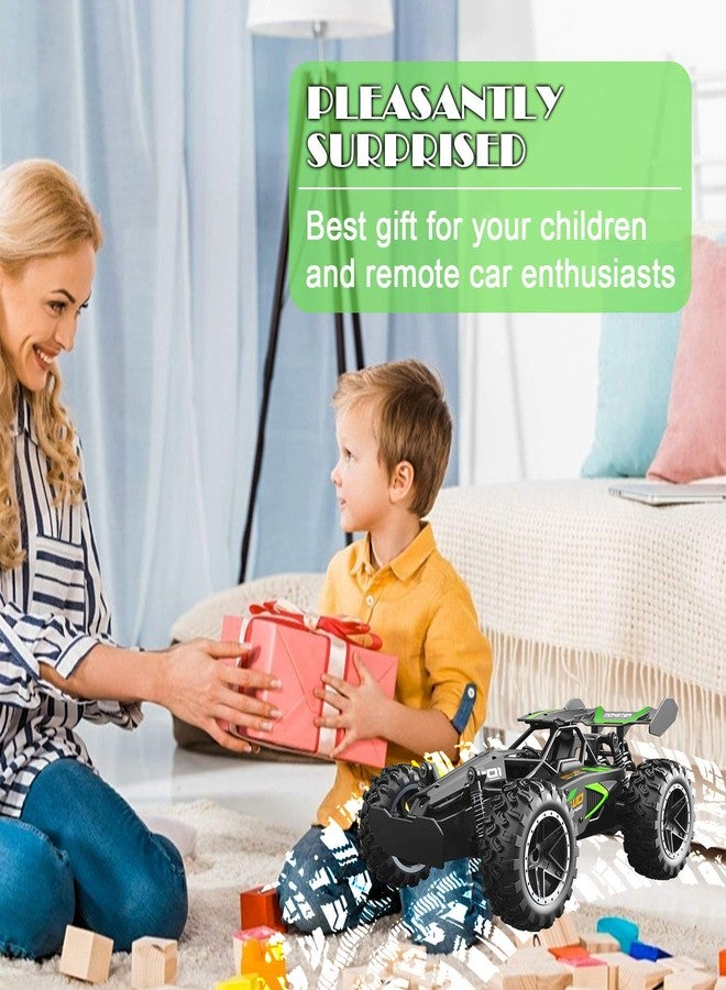 DODOMAGXANADU سيارة تحكم عن بعد، سيارات RC للأولاد من عمر 8-12، سيارات ألعاب للأولاد من عمر 4-7، 1:18 2.4Ghz شاحنة RC وحش ألعاب للبنات، سيارة تسلق RC على الطرق الوعرة هدايا سلة عيد الفصح للأطفال (أسود أخضر) - Image 4