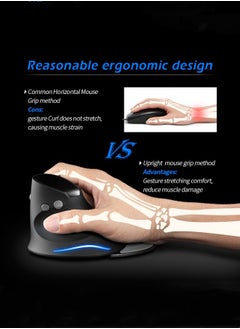 M MIAOYAN Wireless Bluetooth Vertical Mouse Ergonomic Notebook USB Dual-mode Multi-function Mouse  - Image 3