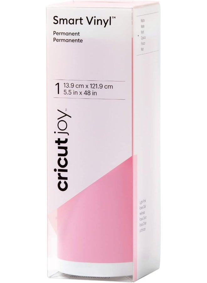 Cricut Smart Permanent Matte Vinyl (5.5Inx48In Light Pink) For Joy Machine - Matless Cutting For Shapes Up To 4Ft & Repeated Cuts Up To 20Ft - Image 1